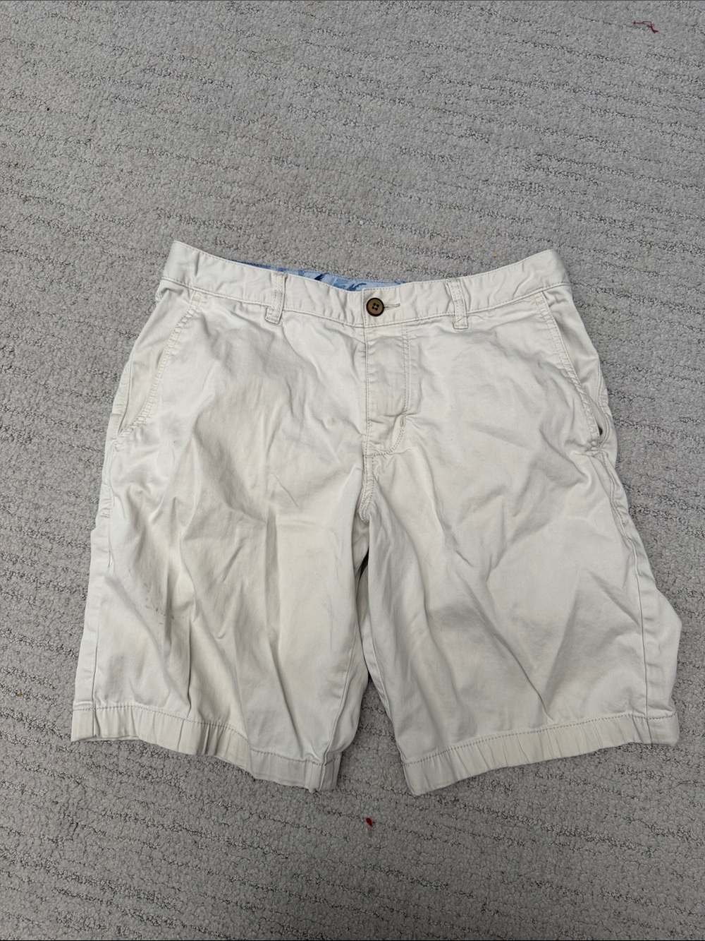 Tommy Bahama Cream Flat Front Cotton Shorts